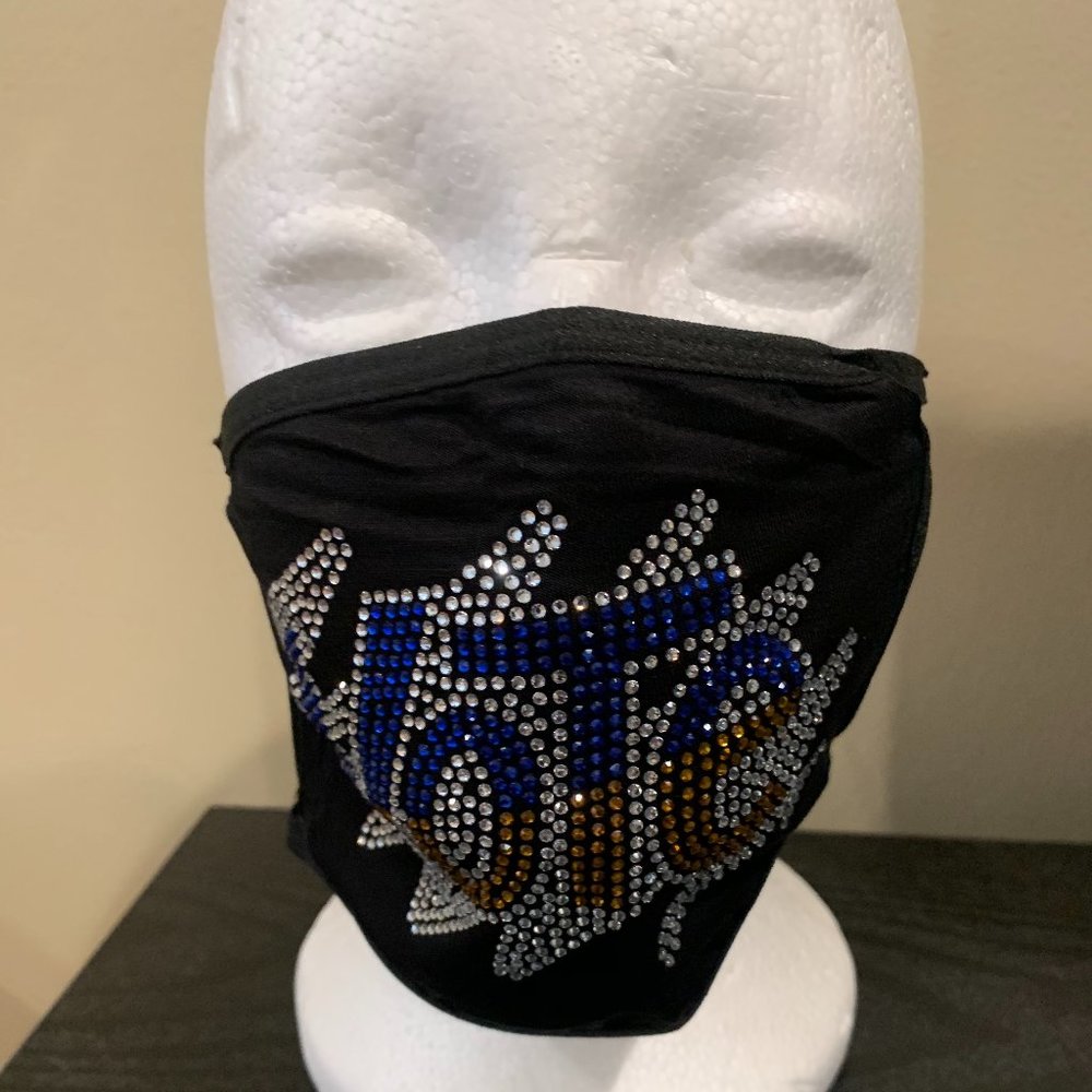 VOTE Bling Face Mask Blue & Gold (SGRHO)